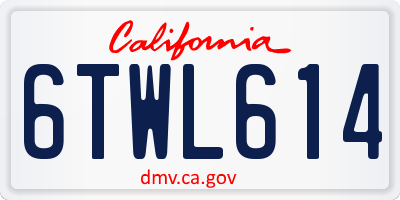 CA license plate 6TWL614