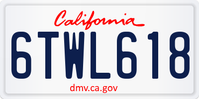 CA license plate 6TWL618