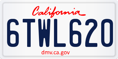 CA license plate 6TWL620