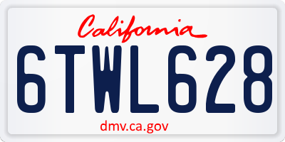 CA license plate 6TWL628