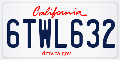 CA license plate 6TWL632