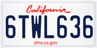 CA license plate 6TWL636