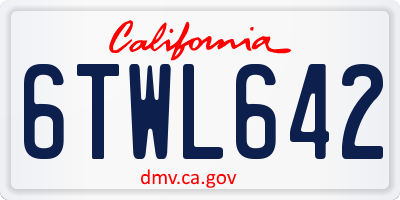 CA license plate 6TWL642