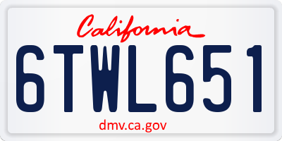 CA license plate 6TWL651