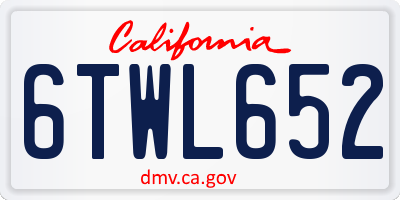 CA license plate 6TWL652