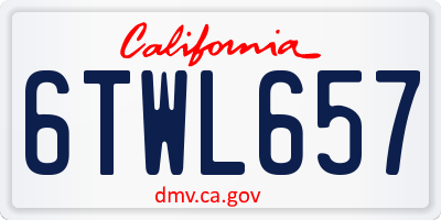 CA license plate 6TWL657