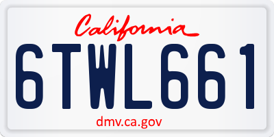 CA license plate 6TWL661