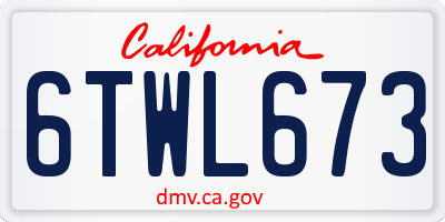CA license plate 6TWL673