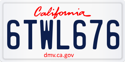 CA license plate 6TWL676