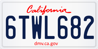 CA license plate 6TWL682