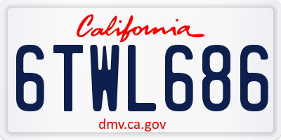 CA license plate 6TWL686