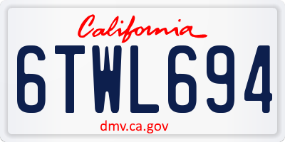 CA license plate 6TWL694