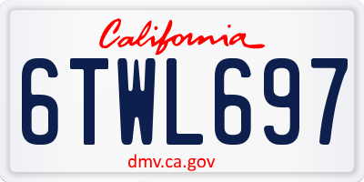 CA license plate 6TWL697