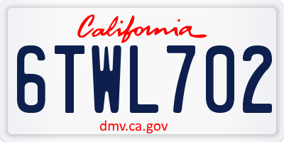 CA license plate 6TWL702