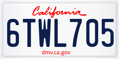 CA license plate 6TWL705