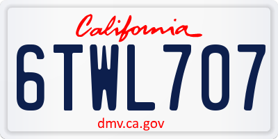 CA license plate 6TWL707