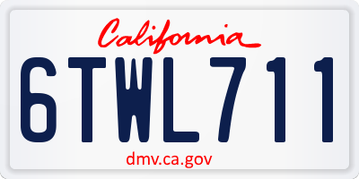CA license plate 6TWL711