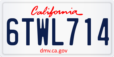 CA license plate 6TWL714