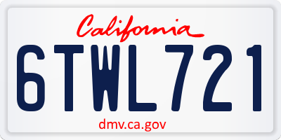 CA license plate 6TWL721