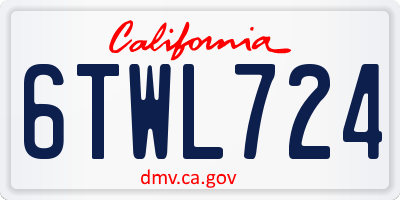 CA license plate 6TWL724