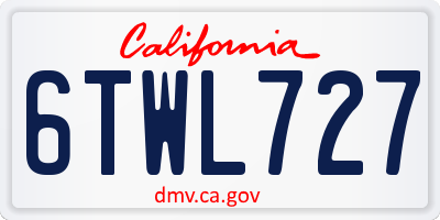 CA license plate 6TWL727