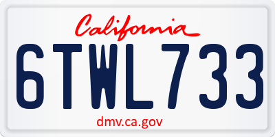 CA license plate 6TWL733
