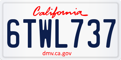 CA license plate 6TWL737