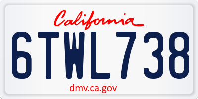 CA license plate 6TWL738