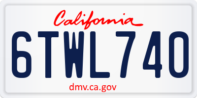 CA license plate 6TWL740