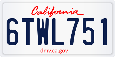 CA license plate 6TWL751