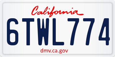 CA license plate 6TWL774