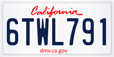 CA license plate 6TWL791