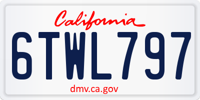 CA license plate 6TWL797
