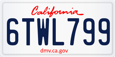 CA license plate 6TWL799