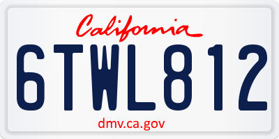 CA license plate 6TWL812