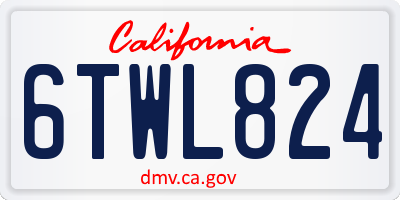 CA license plate 6TWL824