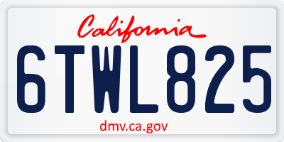 CA license plate 6TWL825