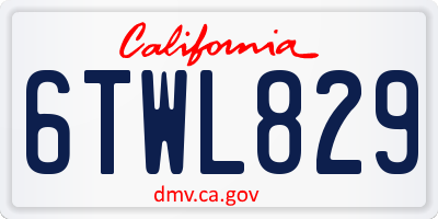 CA license plate 6TWL829