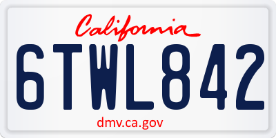 CA license plate 6TWL842