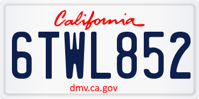 CA license plate 6TWL852