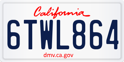CA license plate 6TWL864