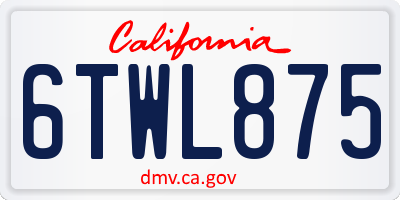 CA license plate 6TWL875
