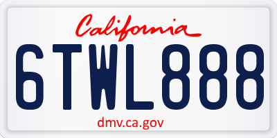 CA license plate 6TWL888