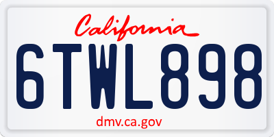 CA license plate 6TWL898