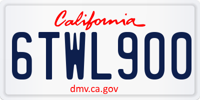 CA license plate 6TWL900