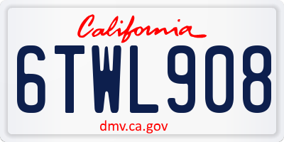 CA license plate 6TWL908
