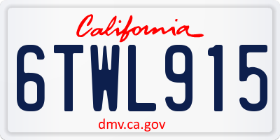 CA license plate 6TWL915