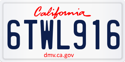 CA license plate 6TWL916