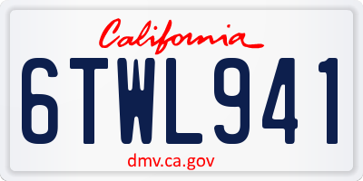 CA license plate 6TWL941
