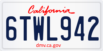 CA license plate 6TWL942